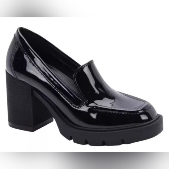 Blondo Shoes - Blondo Jonah Heeled Platform Lug Sole Loafers, Black Patent Leather, Sz 11, EUC